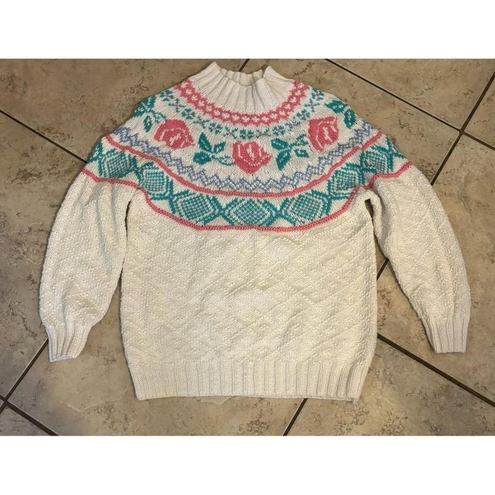 Vintage 80's Northern Isles hand knit Sweater size Meduim